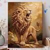 DIY Pearl Bead Art Canvas Lion Pattern Frameless Creative Craft Painting Kit for Relaxing Home Wall Decoration