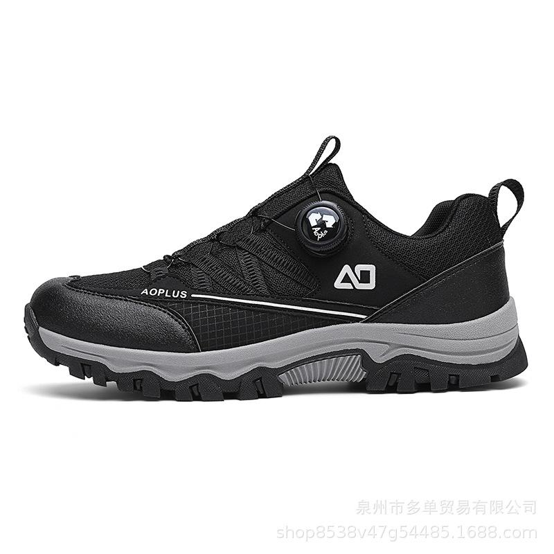 

Rotary buckle off-road running shoes Outdoor low-top leisure function Non-slip and wear-resistant mountaineering shoes Hiking shoes 39 чёрный