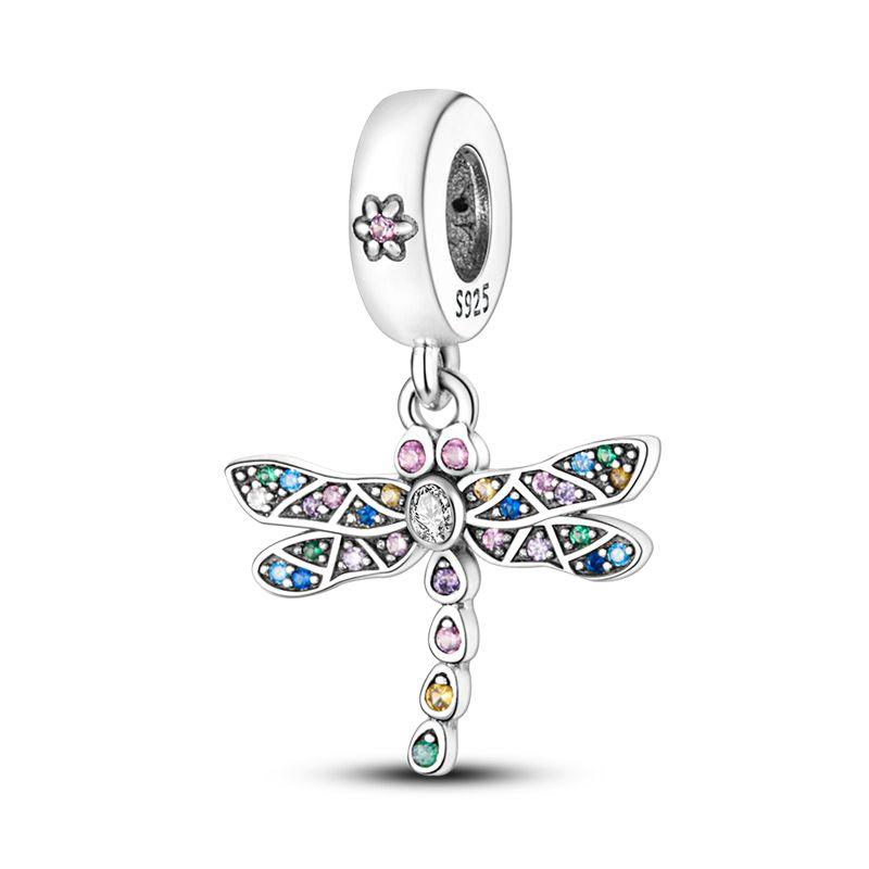 Charms Plata De Ley 925 Evil Blue Eyes Silver Sun Star Elk Dinosaur Flower Charm Women Anniversary DIY Jewelry
