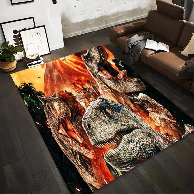 

Dinosaurs and Volcano Eruption Scene Carpet with Jurassic Theme in Fiery Colors Suitable for use as an anti-slip1 for1room and bedroom sofas 40x60cm( 15x23in )