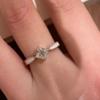 Vintage Princess Cut Ring Silver Frosted Finish Stackable Square Diamond Ring for Women