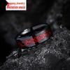 European & American Style Men's Titanium Stainless Steel Dragon Ring with Diamond Pattern