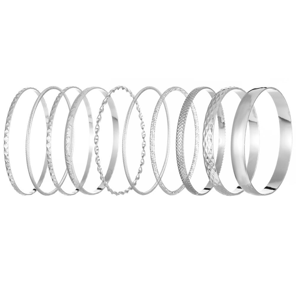 Bohemian Ethnic Gold & Silver Bangle Set - Ancient Western Style Jewelry