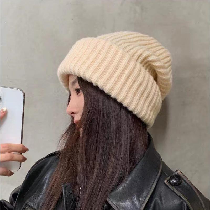 

2025 новая вязаная шапка осень и зима универсальная шапка большой обхват головы мужская и женская шерстяная шапка вязаная взрывная холодная шапка свободная гарантия