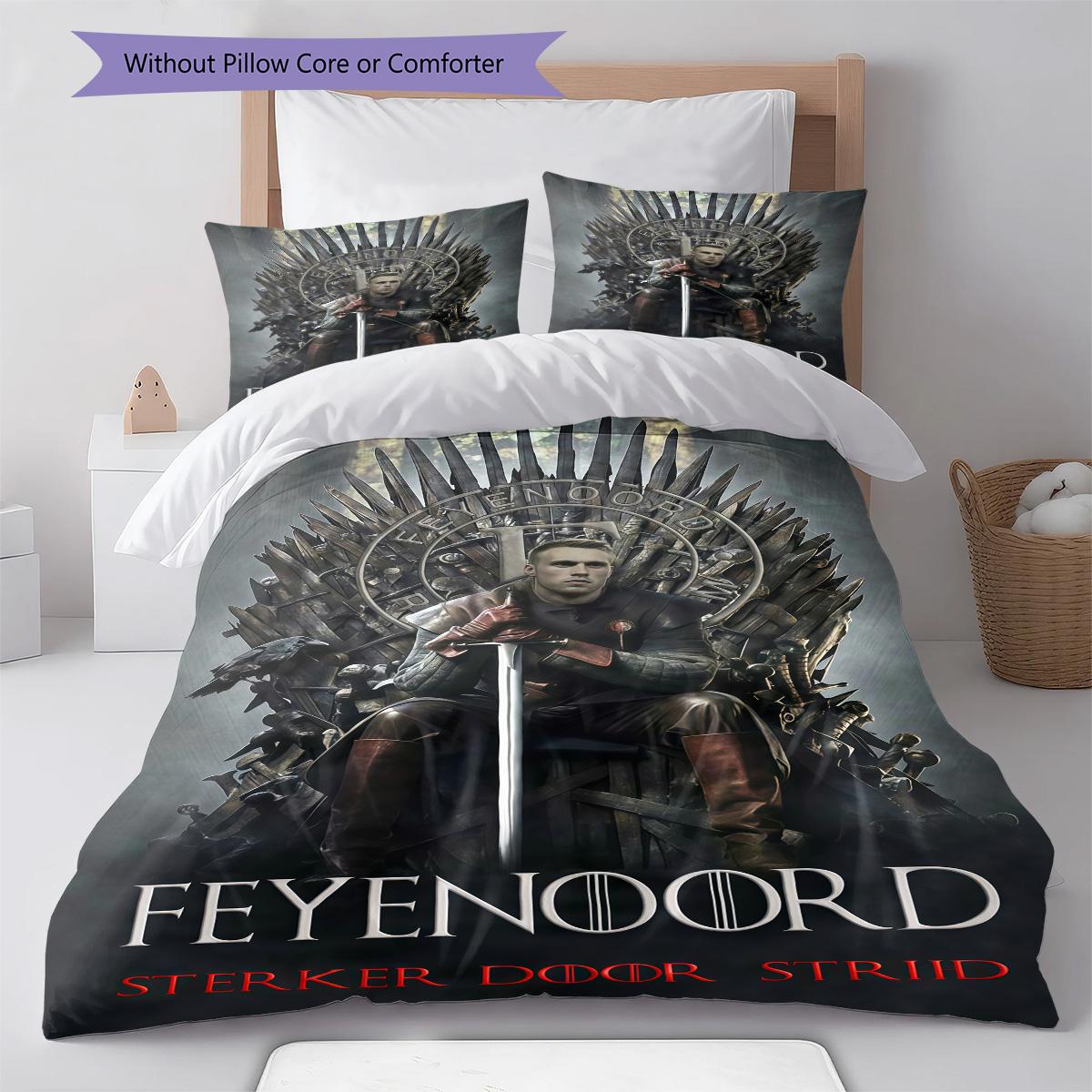 

Feyenoord Rotterdam RugPattern Bedding Quilt Set Quilt Cover Pillowcase Home Decoration Birthday Gift (1 * duvet cover + 2 * pillowcase, without core) 140x200cm