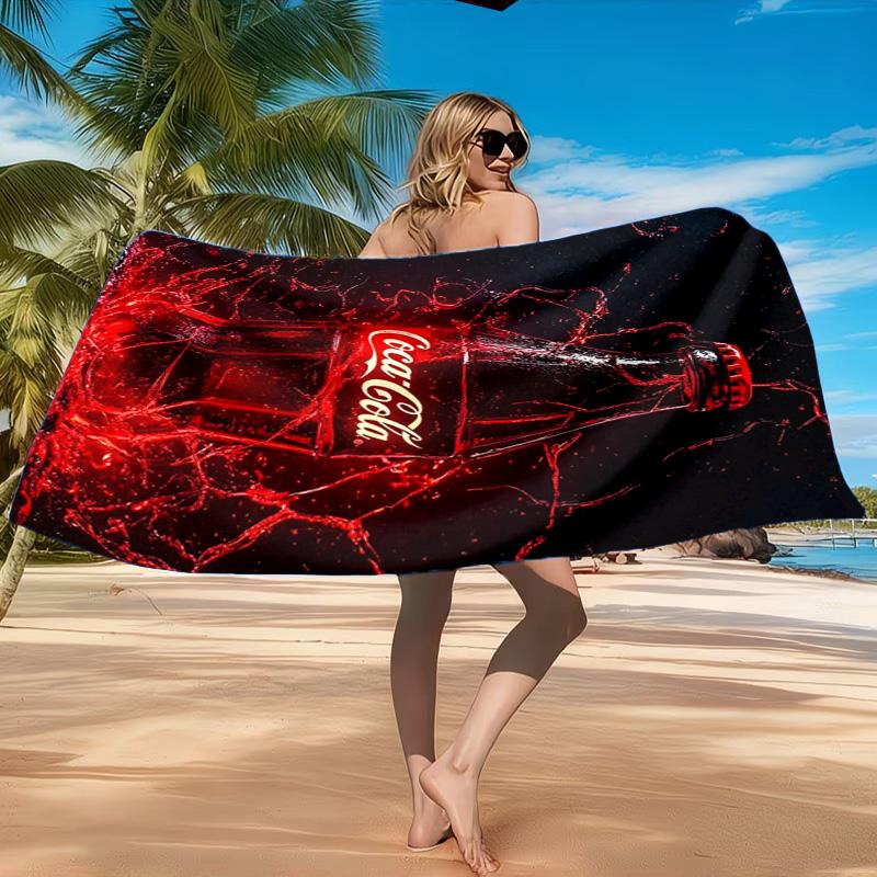 Coca-Cola Artwork Design Strandtuch, Schnelltrocknend, Pflegeleicht, Geeignet für Fitness und Strandurlaub, Sport-Essential