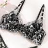 2pcs New Underwear Set Sexy Hollow Lace Embroidery Bra Set Fashion Mesh Splice Ultra Thin Brassiere Women Lingerie Thong