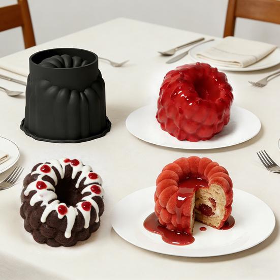 Silicone Cake Mold Non-Stick Raspberry Shape Baking Mold High-Temperature Resistant Food Grade Silicone Mold for Oven Refrigerator Air Fryer Baking