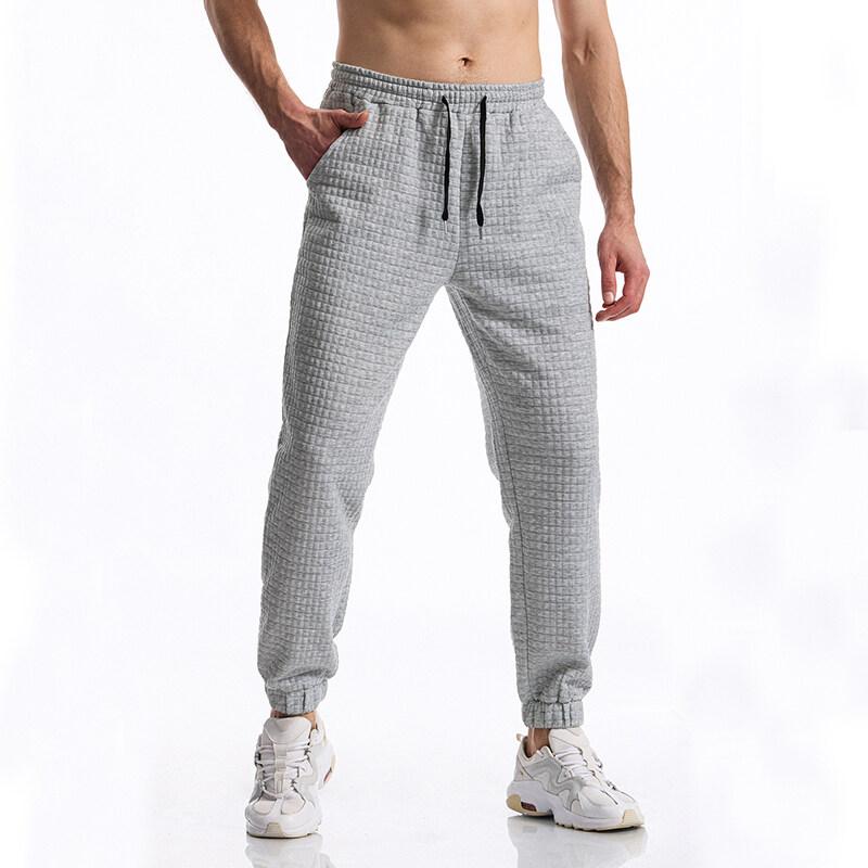 

Мужские повседневные спортивные брюки из сетчатой ткани, спортивные брюки для мужчин, спортивные штаны для бега, длинные брюки для тренировок и бега S светло-серый