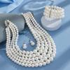 European and American Exaggerated Hot-selling Multi-layer Pearl Necklace Versatile Fashion Accessories Fringed Personalized Bride Jewelry Set Chain
