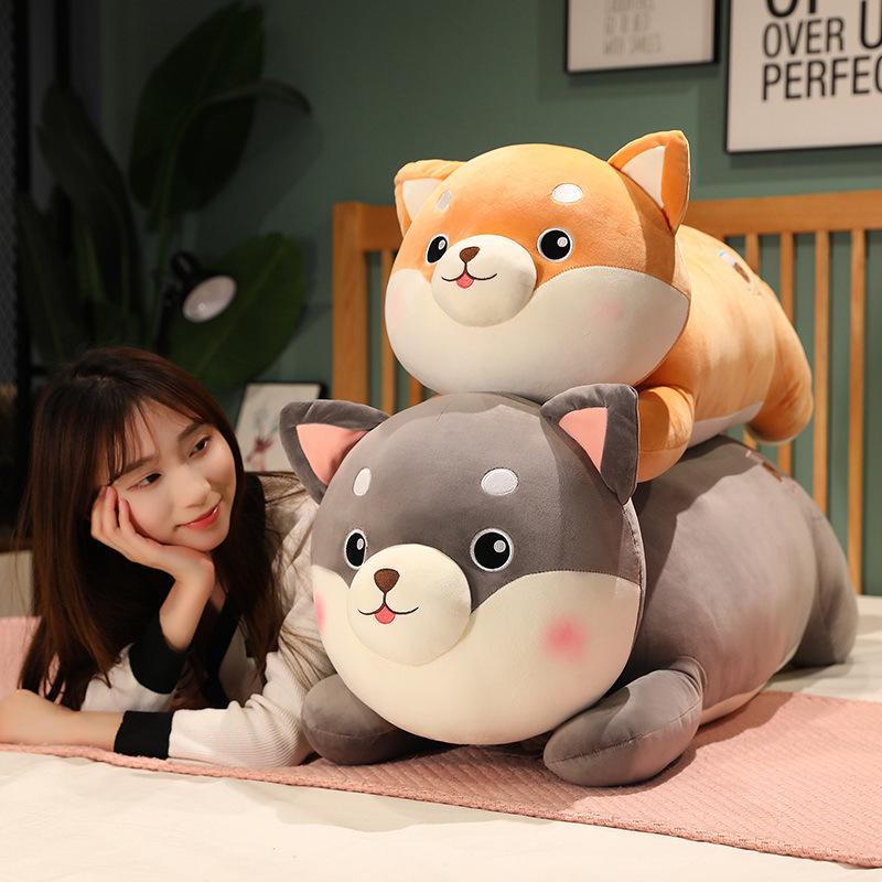 Plush Puppy Lying Toy Soft Cushion Pillow Cute Plushie Room Decoration Kids Gift
