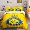 Corona y emblema "Al Nassr". Juegos de cama Juegos de fundas nórdicas Fundas nórdicas Fundas de almohada(1 * Funda de edredón 2 * Fundas de almohada, sin relleno de edredón)