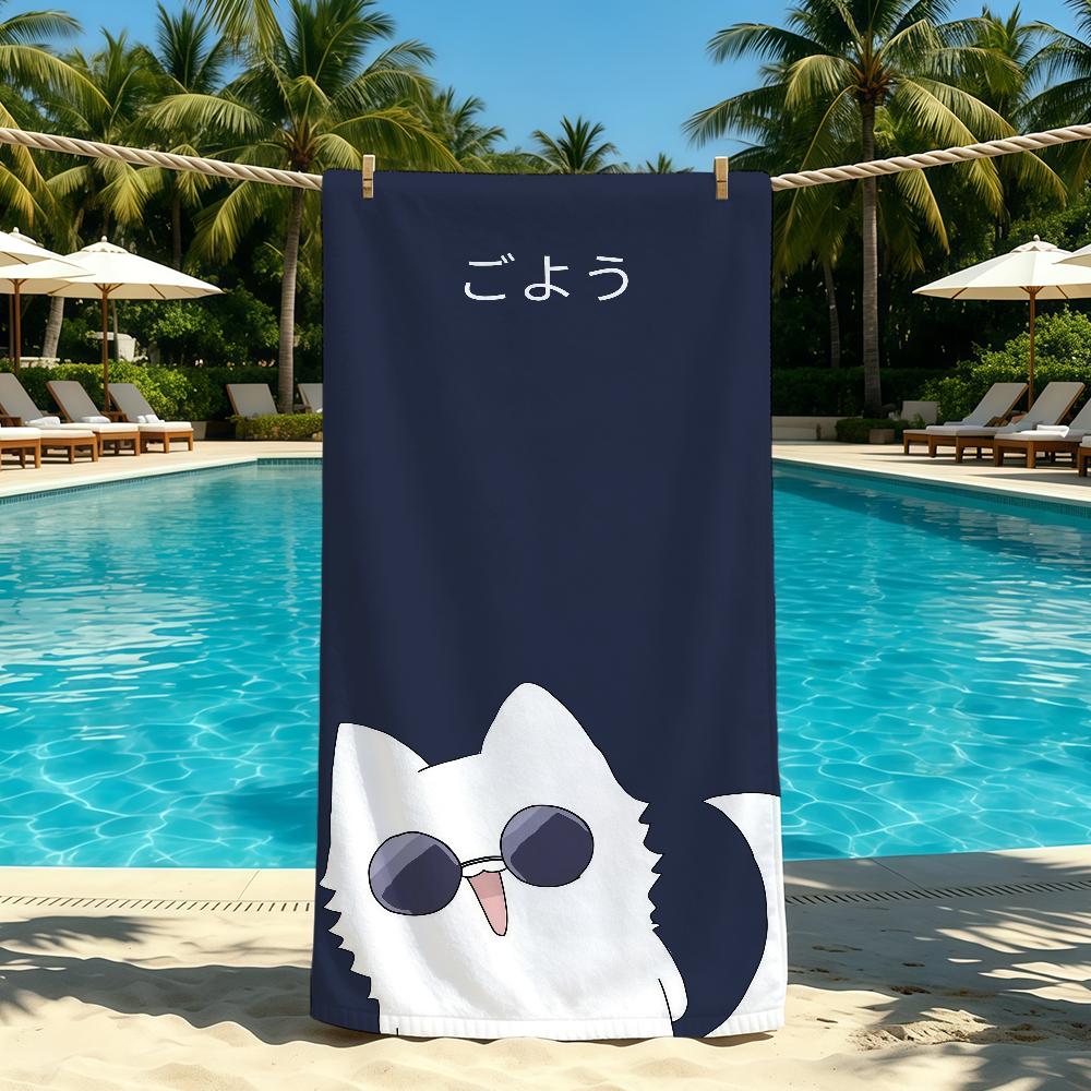 J-Jujutsu K-Kaisen S-Satoru Gojo Anime Handtuch Für Camping im Freien Strandhandtuch Super Saugfähig Schnelltrocknend Sommerhandtuch