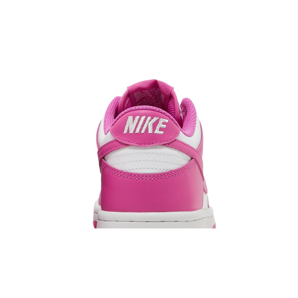 Nike Dunk Low Grade School 'Active Fuchsia' (Unisex) White / Active Fuchsia Kids' Skateboarding Shoes FJ0704 100