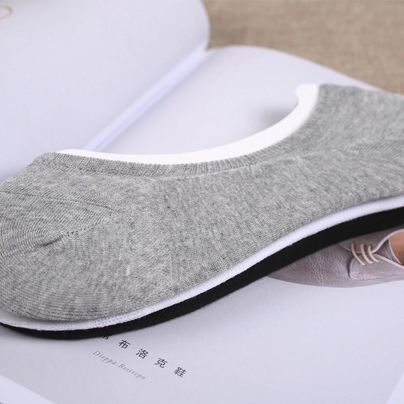 Solid Color Cotton Socks, Men'S Boat Socks, Invisible Socks, Breathable And Sweat-Absorbing, Light-Mouth Low-Top Casual Socks