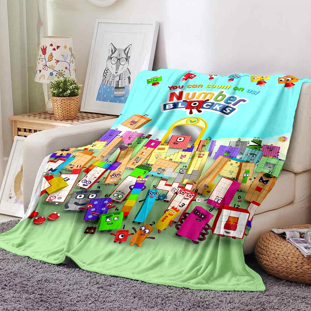 Numberblocks Theme Printed Blanket - Perfect for Couch, Bed, Travel & Outdoor Use | Machine Washable, Cozy & Durable.