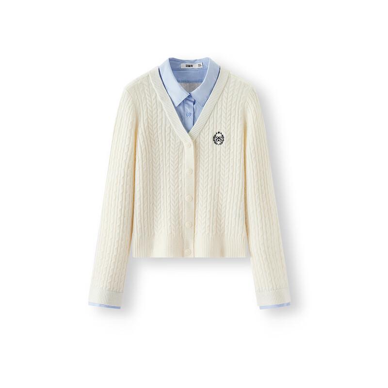 Semir Women's Faux Two-Piece Knit Cardigan