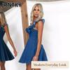 JPNTKY Fashion Summer Spring Solid Color Print Sleeveless Square Collar Casual Dresses