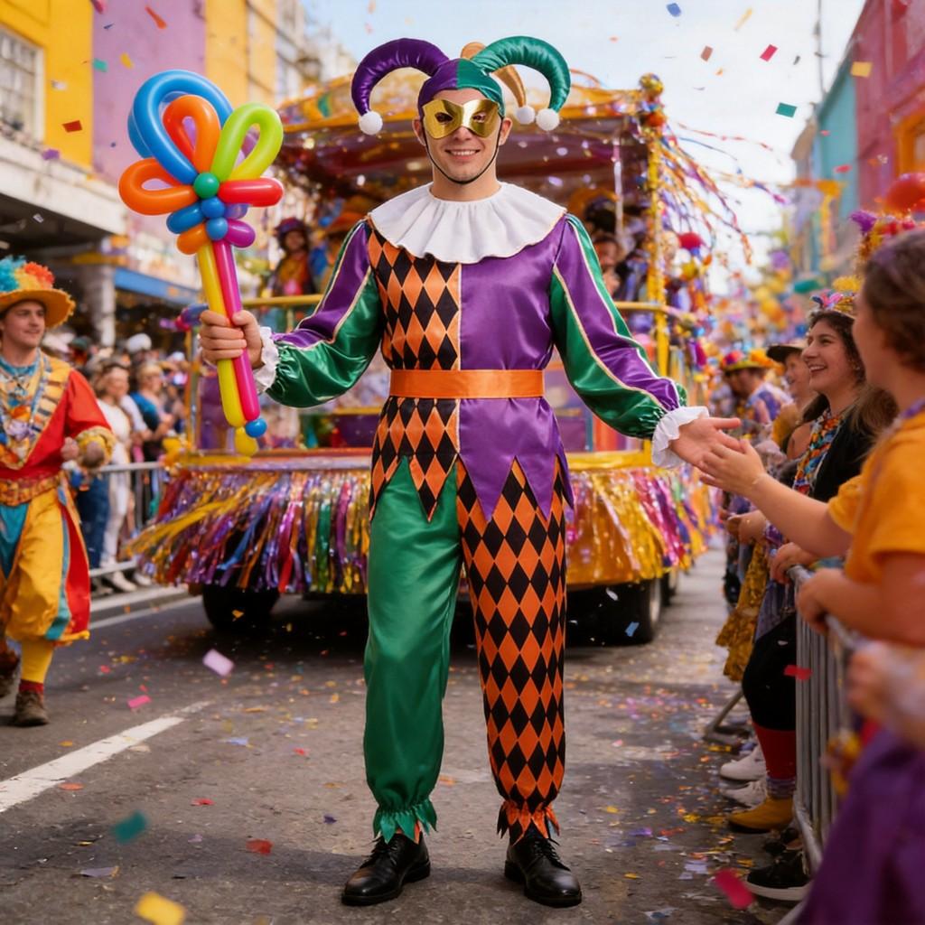 Clown Costume For Kids And Adults With Polyester Fabric For Cosplay And Halloween Events