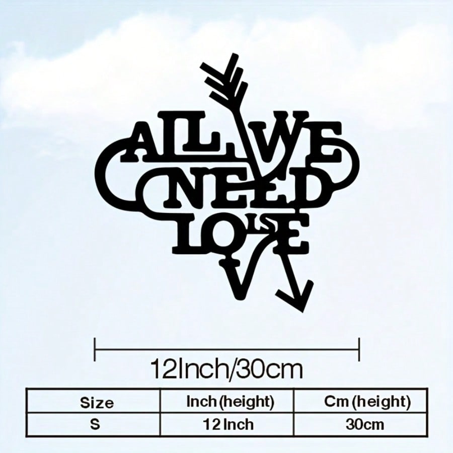 Metal Wall Art Heart Arrow Design Weather Resistant Iron Romantic Wedding Gift Valentine Decor