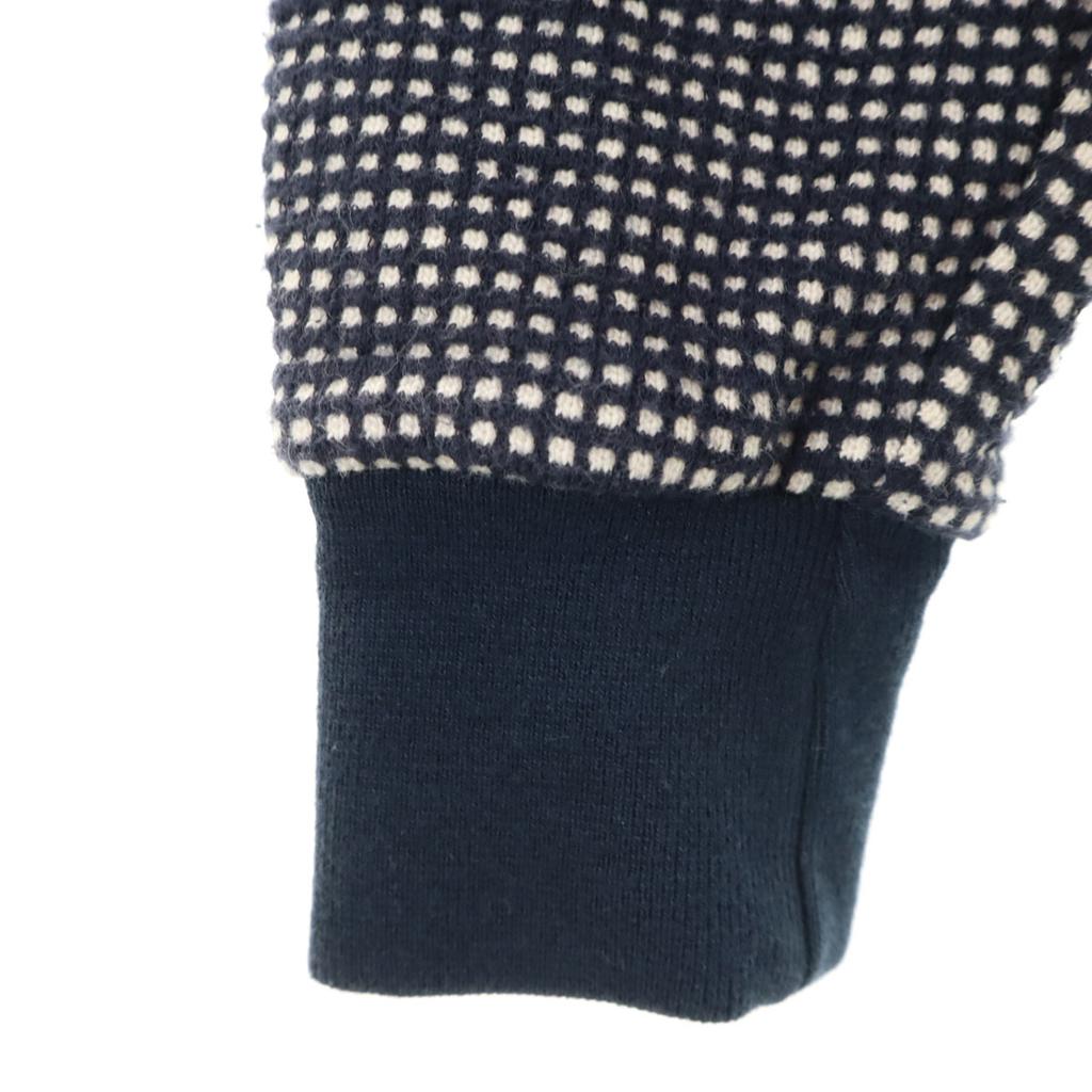 MAISON KITSUNE Made in Portugal Long sleeve waffle knit XS Navy Men's Used