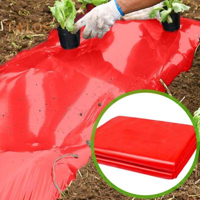 4 Fuß x 25 Fuß roter Kunststoffmulch, Gartenmulchfolie, rote Wachstumsfolie, Mulchfolie für Gemüsefelder, Erdbeeren, Tomaten, Paprika