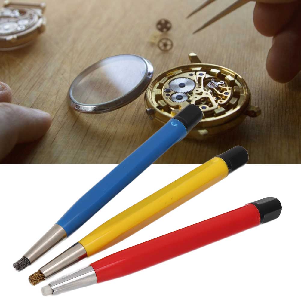 3pcs/set Watch Parts Accessory Rust Removal Brush Pen Watch Parts Polishing Tool