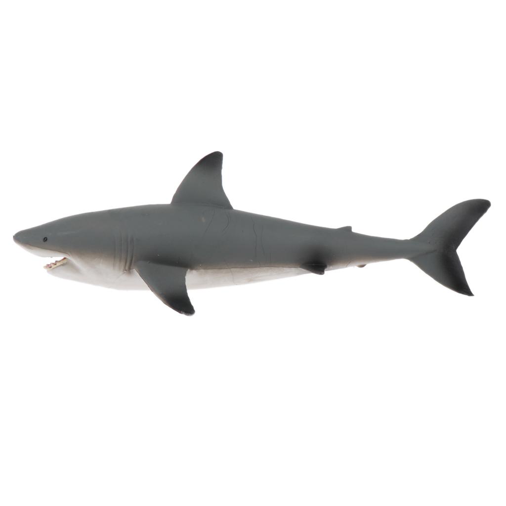 2pcs SHARK Sealife Toy Model Animal Figure - 22cm Solid Plastic