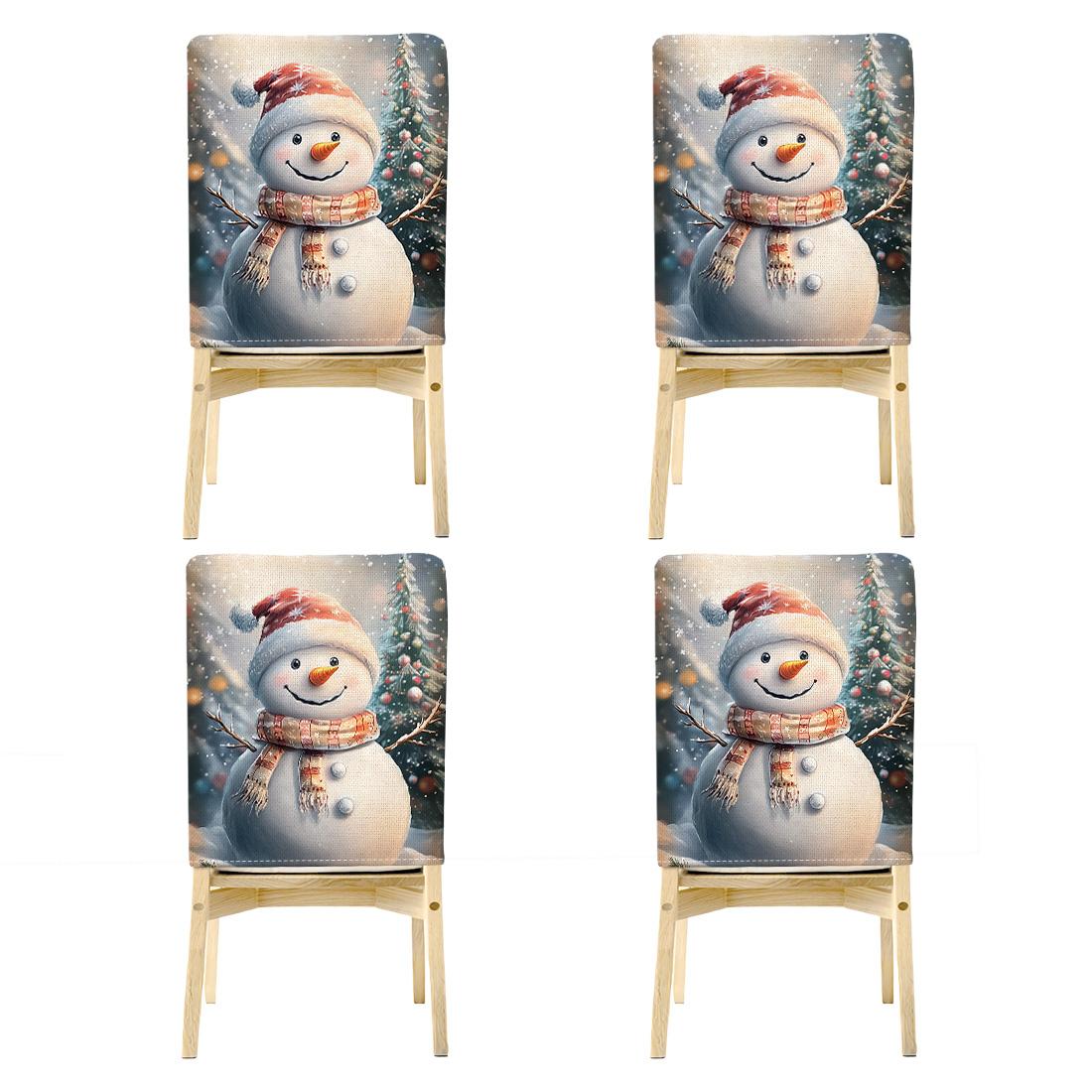 

4pcs/set 45x55cm Christmas Snowman Chair Cover Table Decoration Dining Seat Chair Covers Dining Room Bar Party Banquate