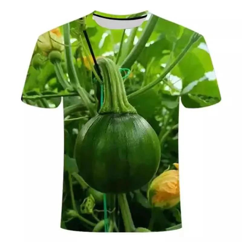 Summer Originality Fun Vegetable Graphic T-shirts For Men Fashion Casual Trend Personality 3D Printed Round Neck Short Sleeved