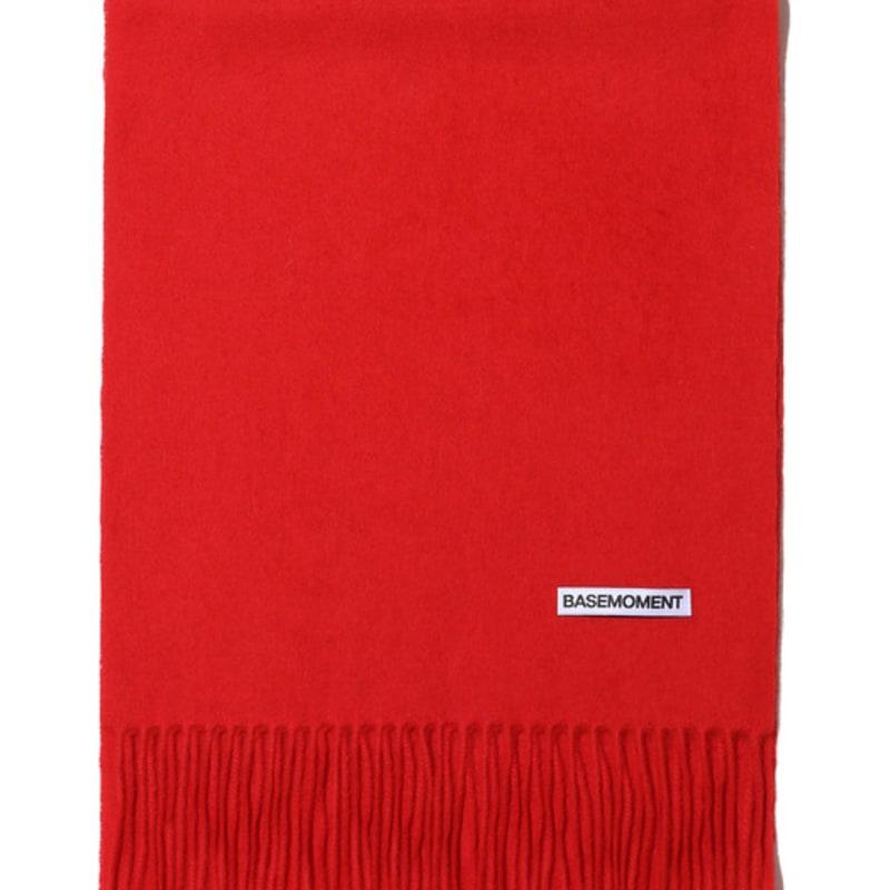 BASEMOMENT 100% Wool Muffler Red