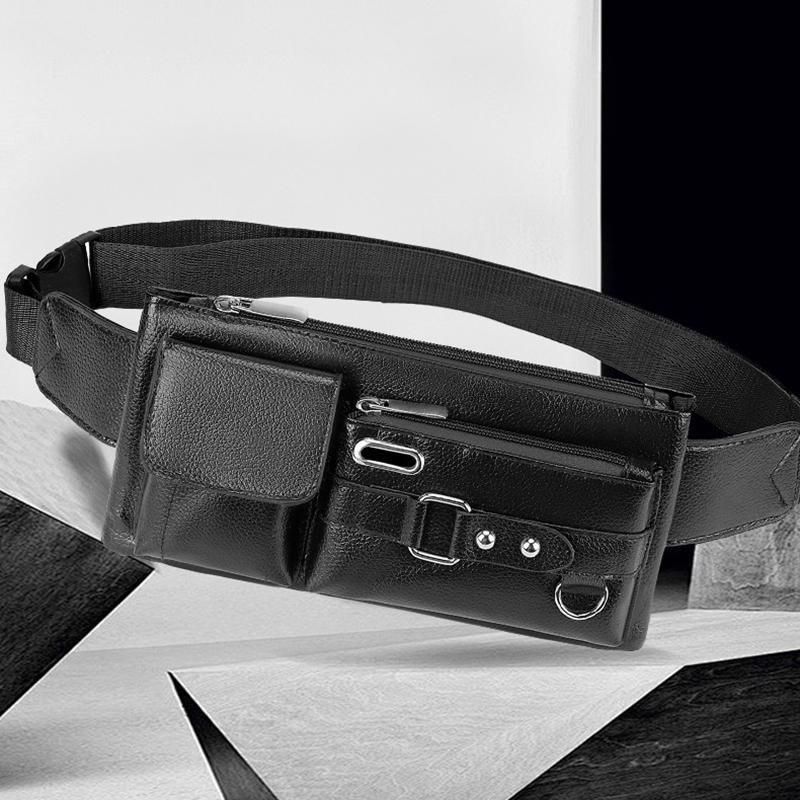 Brand Unisex Single-Shoulder Multi-Function Large-Capacity Waist Bag Men'S Chest Bag Casual Messenger Bag Wallet