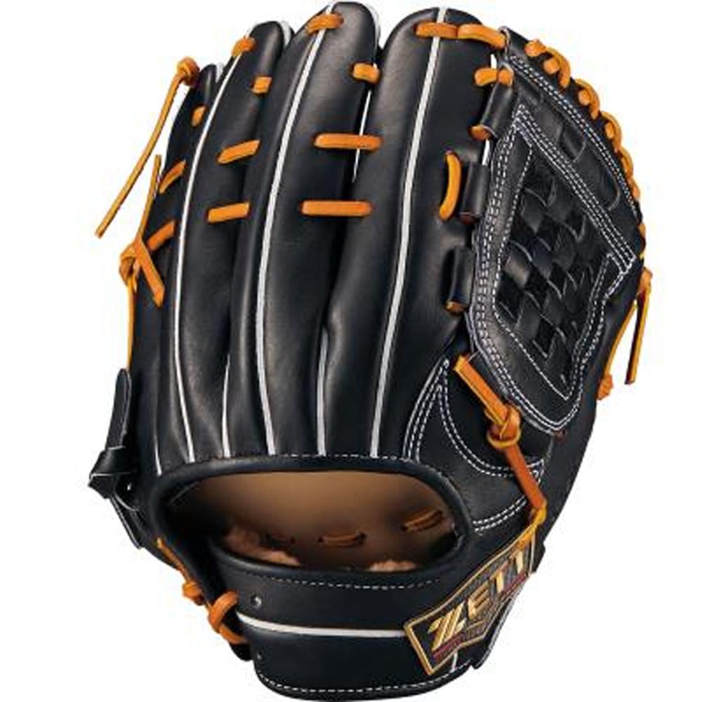 

ZETT Pro Status SE Soft Baseball Glove for Second and B Size BRGB564SG Shortstop, Black/Oak (1936), 4,