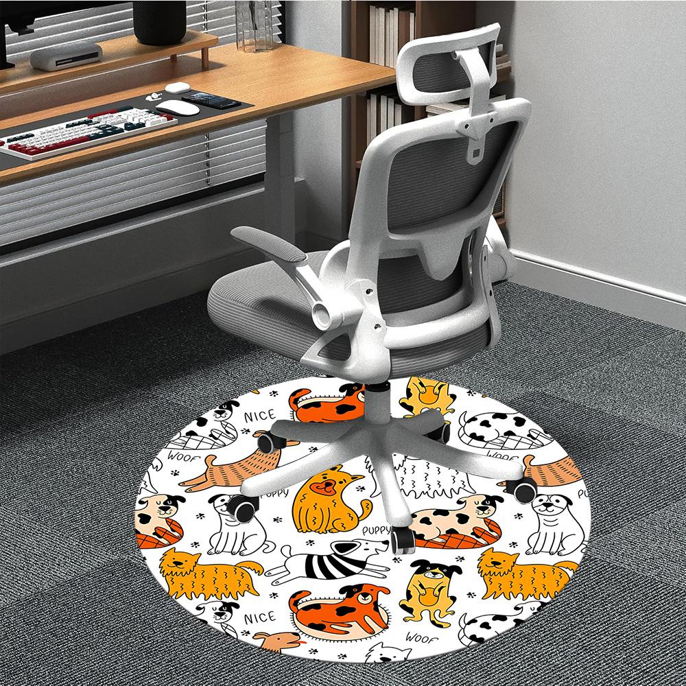 1pc Dogs Pets Office Round Area Rug, Indoor Mat Suitable ForOffice, Under Office Chairs Bedroom Living Room Home Decor, Room Decot186