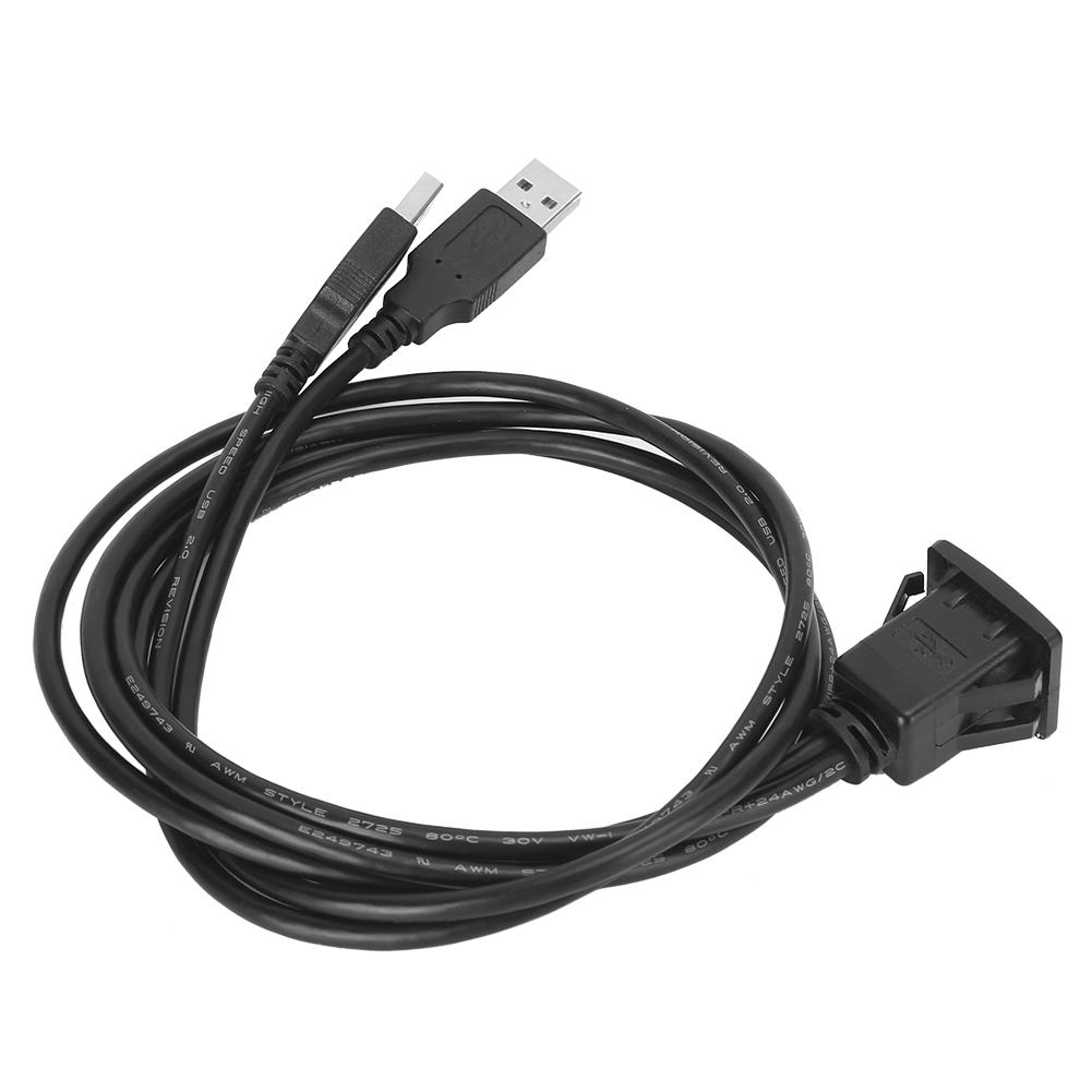 USB 2.0 Extension Cable Dual Interface Waterproof Car Data Transfer Dashboard Adapter Cord