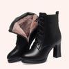 Fashion Shoes Woman Platform Boots Autumn Winter Plush Warm Ankle Boots For Women Top Quality High Heels Shoes Big Size 34-41