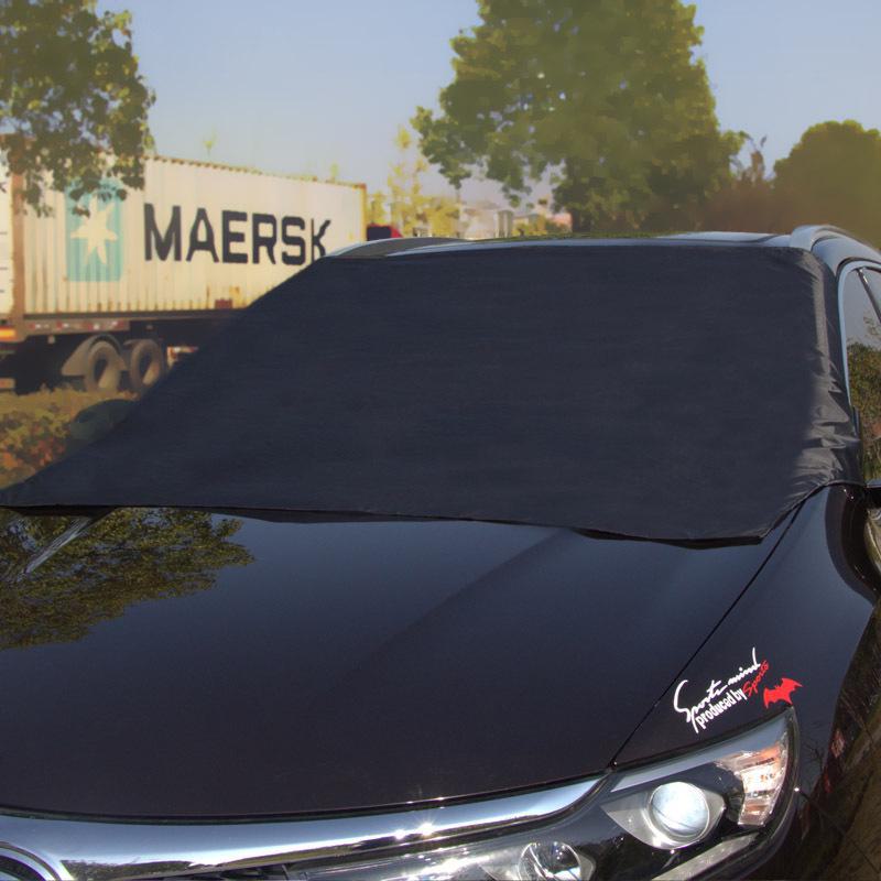 Universelle, grenzüberschreitende Halbabdeckung für den Schneeschutz Ihres Autos, verdickter Frost- und Frostschutzschutz mit Magneten für alle Jahreszeiten.