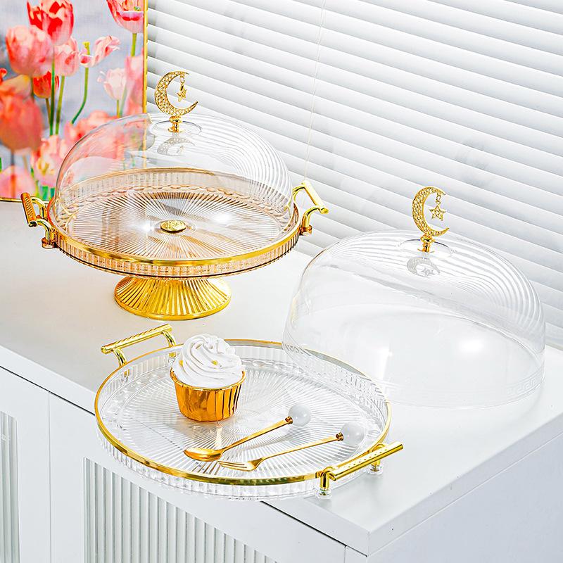 Fruit Shop Try Tray Nice with Lid Fruit Tray Lid Cake Cake Dessert Display Tray with Transparent Lid for Home Durable