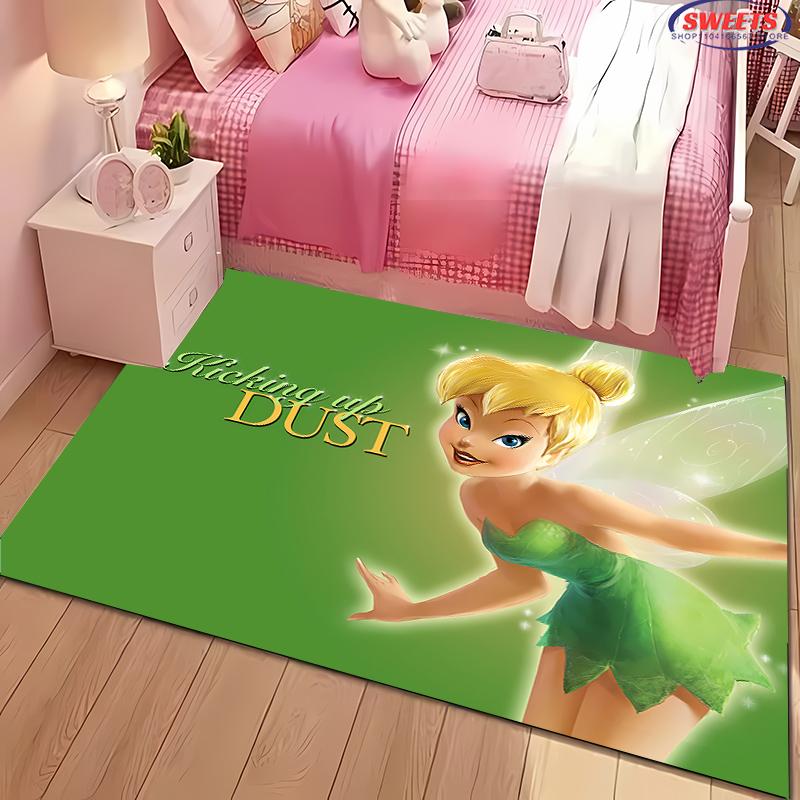 1PC Cute Princess Tinker Bell Cartoon Carpet for Bed Bedroom Sofa Picnic, Children's Room Large Decorative Mat All Seasons Rug