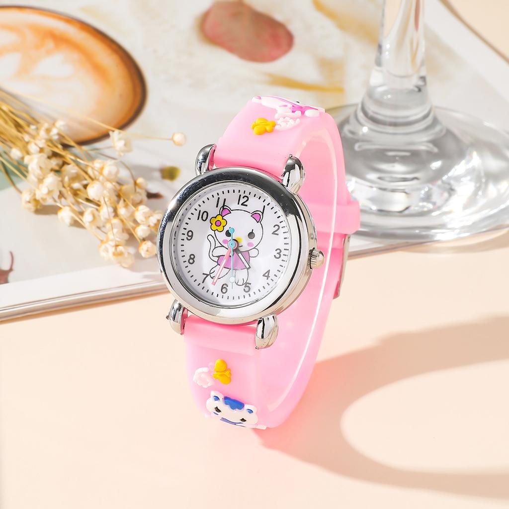 1/2/4pcs-Cute Cartoon Silicone Cat Pattern Watch Decoration Holiday Gift, Watch Bracelet, Watch Box Set Selection