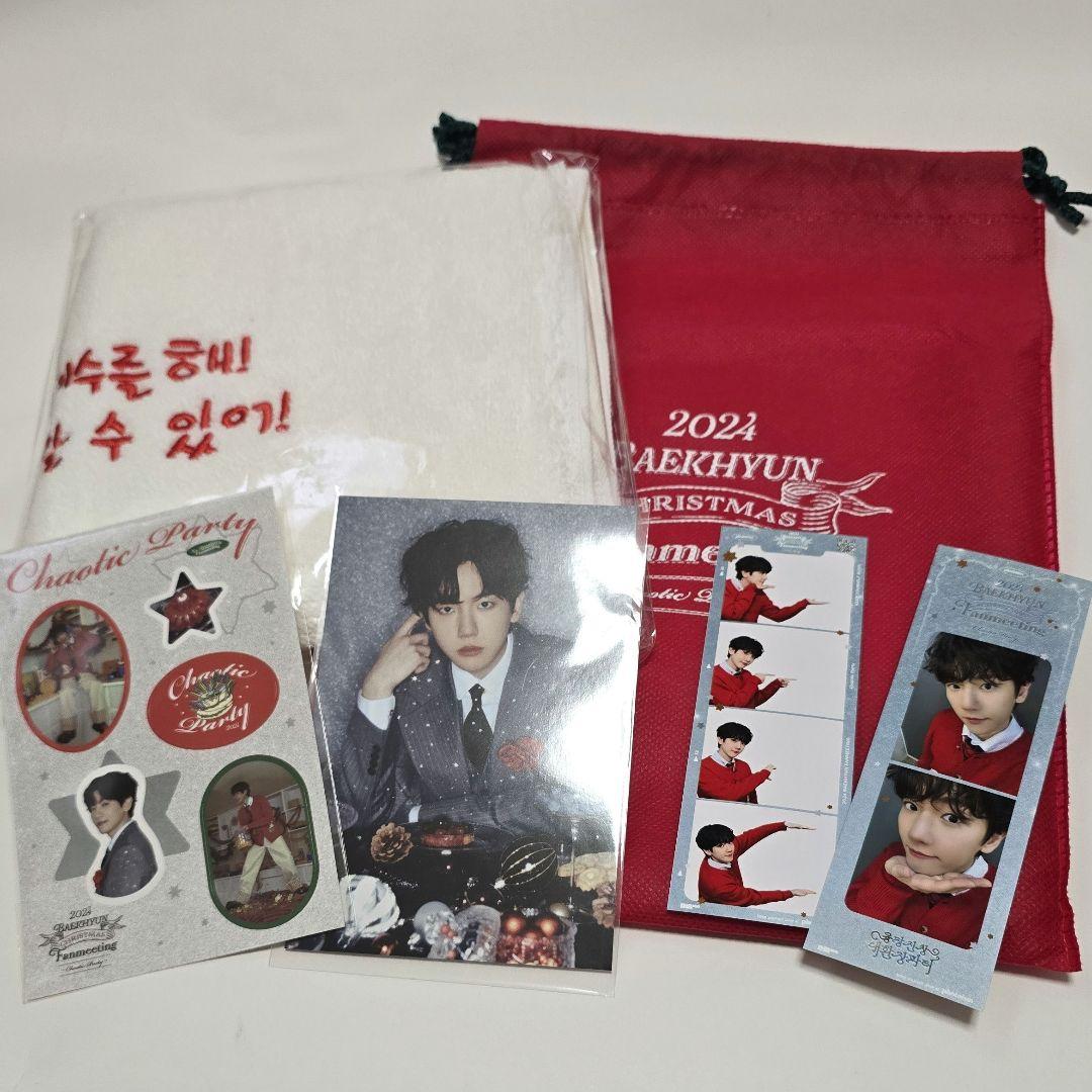 

[USED] EXO Baekhyun towel postcard sticker Christmas fan meeting Photoism