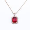 Nidin Top Quality Austrian Crystal Geometric Rectangle Pendant Necklaces For Women 5 Colors Stone Zircon Party Wedding Jewelry