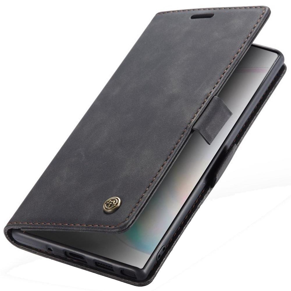 CASEME Case for Samsung Galaxy Note 10 Plus/5G, Leather Wallet Case, Black