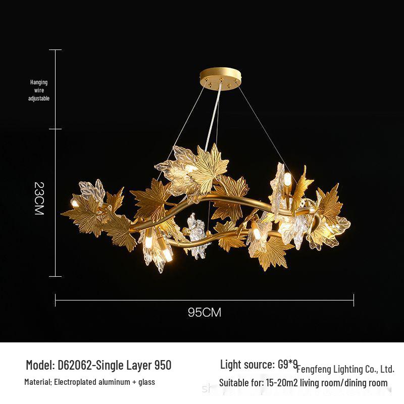 Modern Minimalist Maple Leaf Chandelier: Creative Luxury Lighting for Living Room, Restaurant, and Bedroom