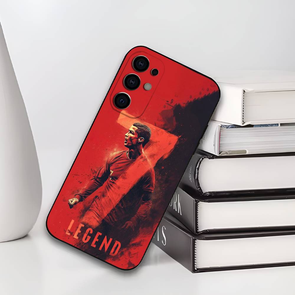 C-CR7 Football Ronaldo Phone Case For Samsung S25,S24,S21,S22,S23,S30,Ultra,S20,Plus,Soft Silicone Black Cover