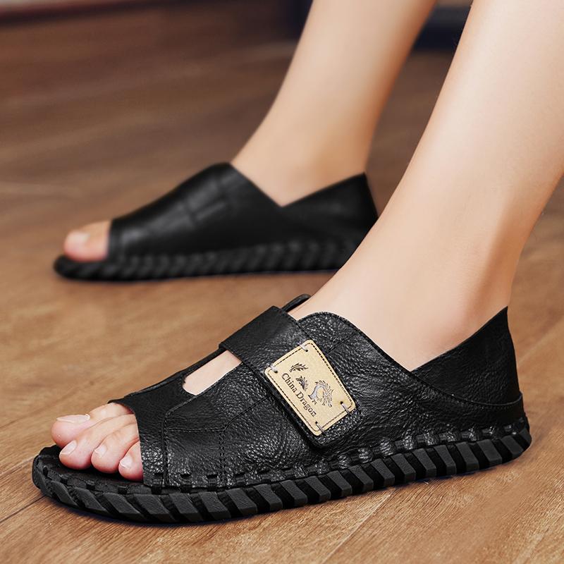 New Summer Classic Simple Sandals for Men Soft Bun Head Breathable Beach Shoes Fashion Casual Roman Sandals for Men