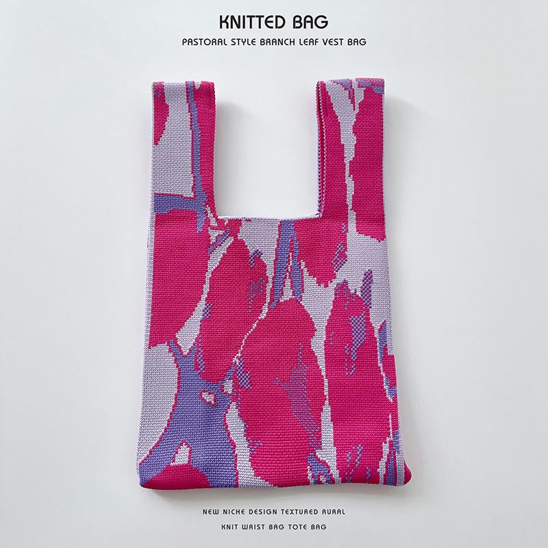 Colorful Knitted Handbags: Women's Fashion Shoulder Bags & Vest Waistcoat Styles