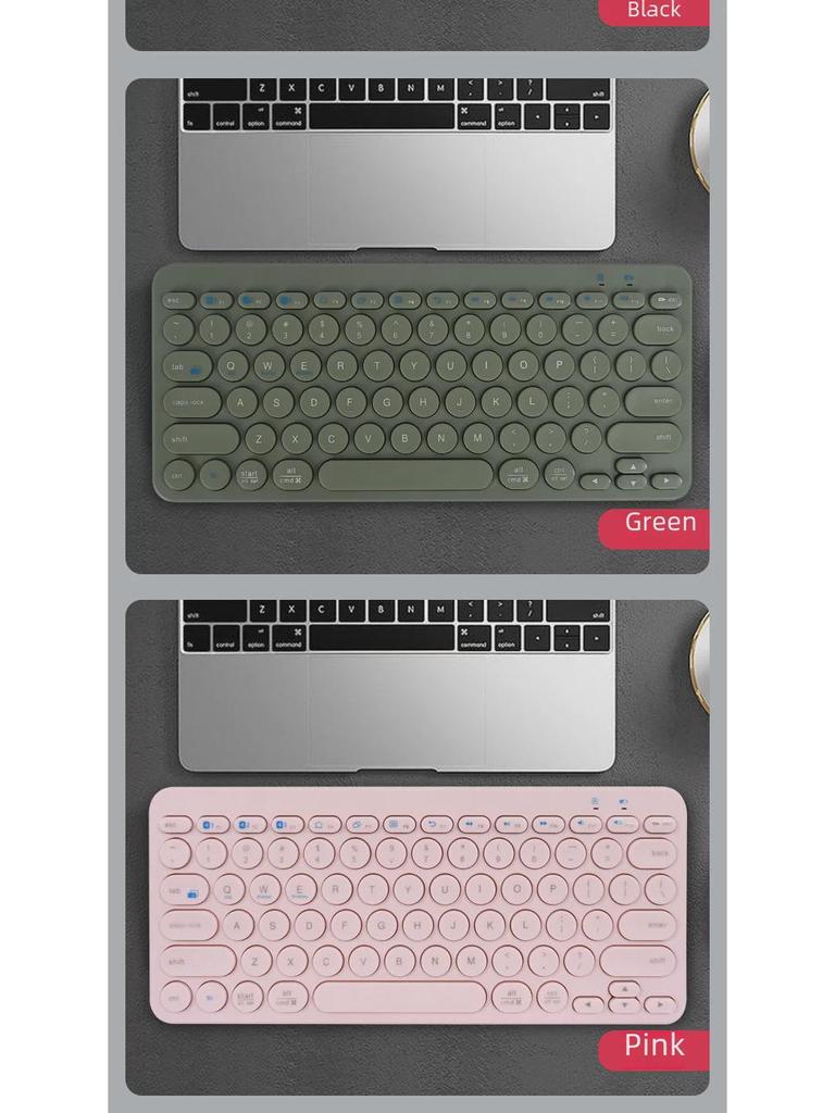 Wireless Bluetooth Keyboard for Tablets, Phones, Notebooks, and Desktops - Portable and Compact for Home or Office.