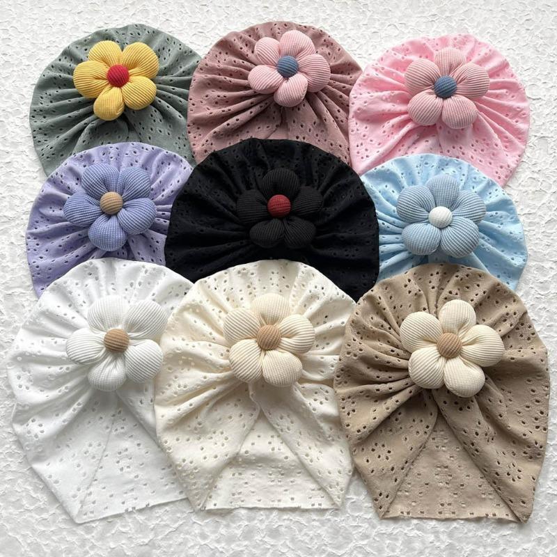Hollow Baby Fetal Cap, Cute Flower Children's Pullover Hat, Four Seasons Thin Soft Baby Hat