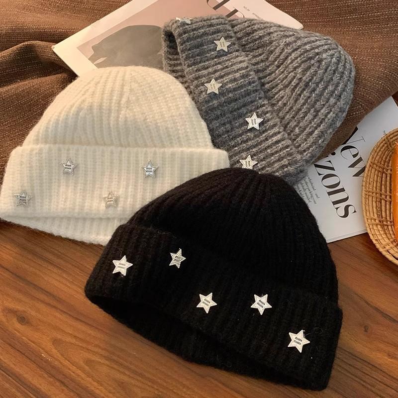 Face showing Small Bag Head Hat Autumn and Winter Warm Windproof Ear Protection Wool Hat Big Head Circumference Cold Hat
